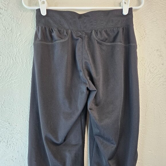 Adidas Track Pants 3 Stripe Black Size Small Stretchy Athletic Workout Pull On - Picture 7 of 12